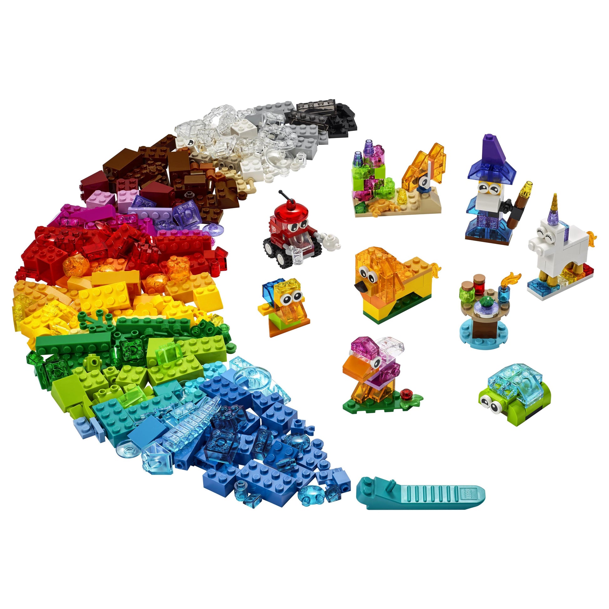 LEGO® Classic Creative Transparent Bricks 11013 Kids’ Building Kit (500 Pieces)