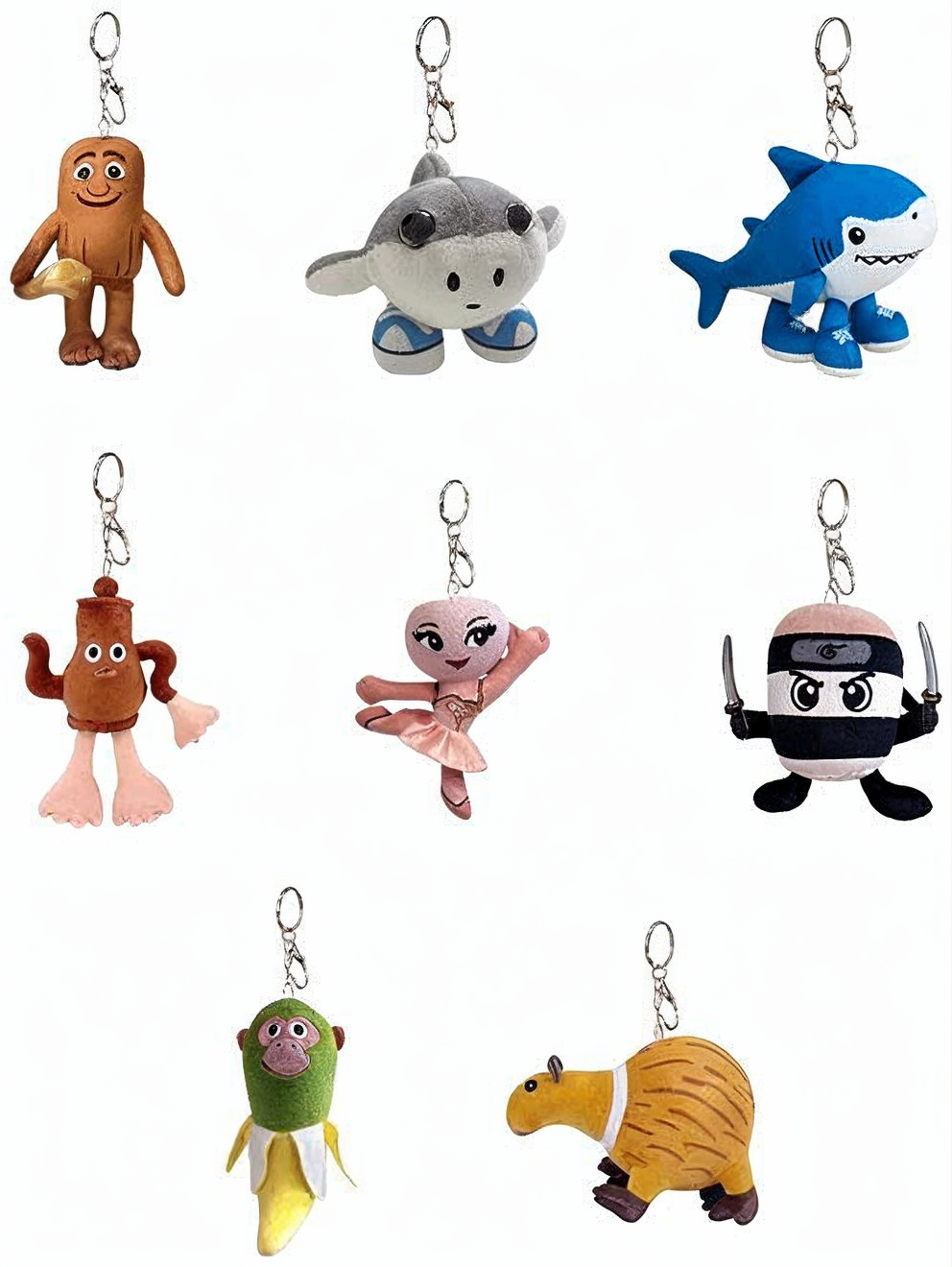 Universal Brainrot Plush Keychain 10cm 1-pc