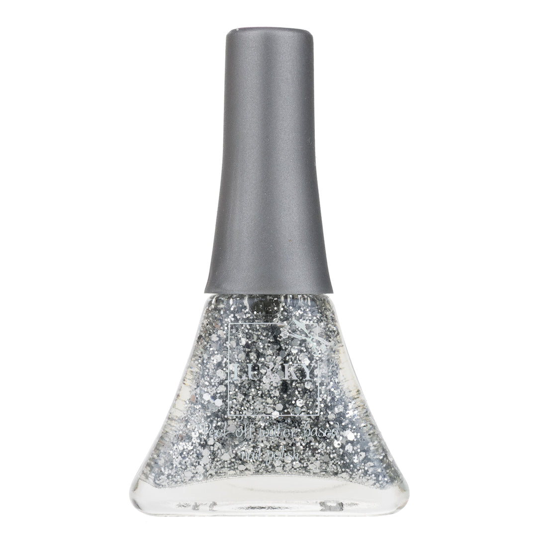 Lukky Peel-Off Nail Polish Confetti w/ Glitter 0.19 Fl.Oz. (Silver-07K)