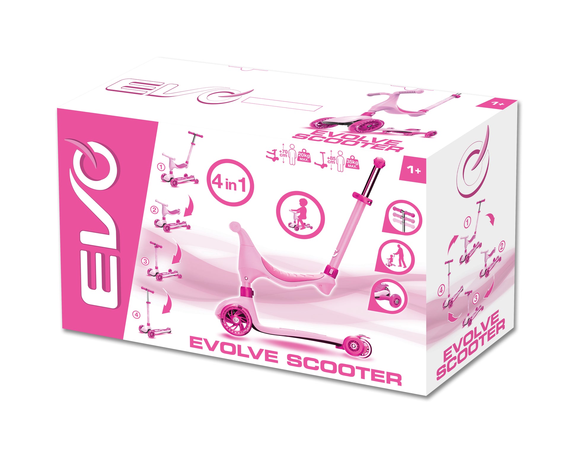 EVO 4 in 1 Evolve Scooter - Pink