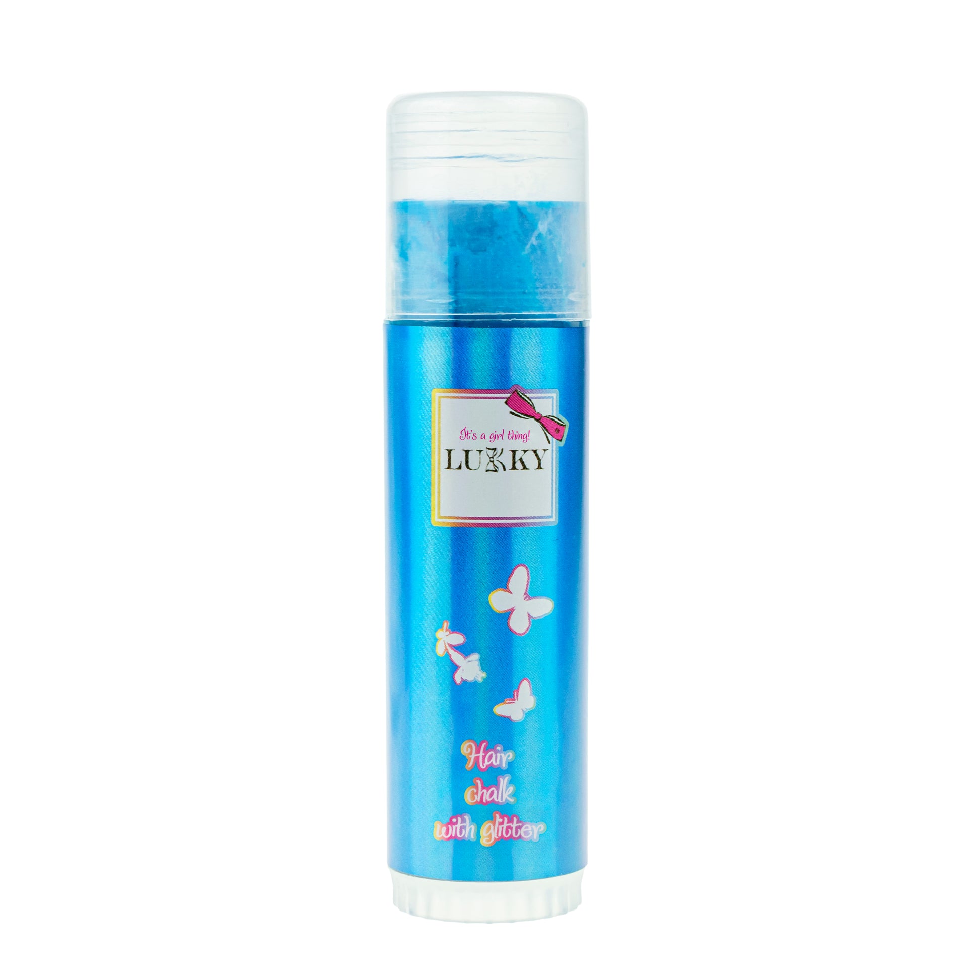 Lukky Hair Chalk w/ Glitter Black Currant Flavor 10g (Blue)