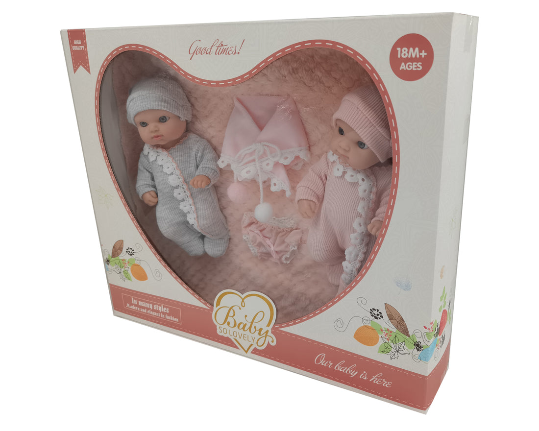 Baby Doll Set 8 inch newborn doll , 2pcs pack