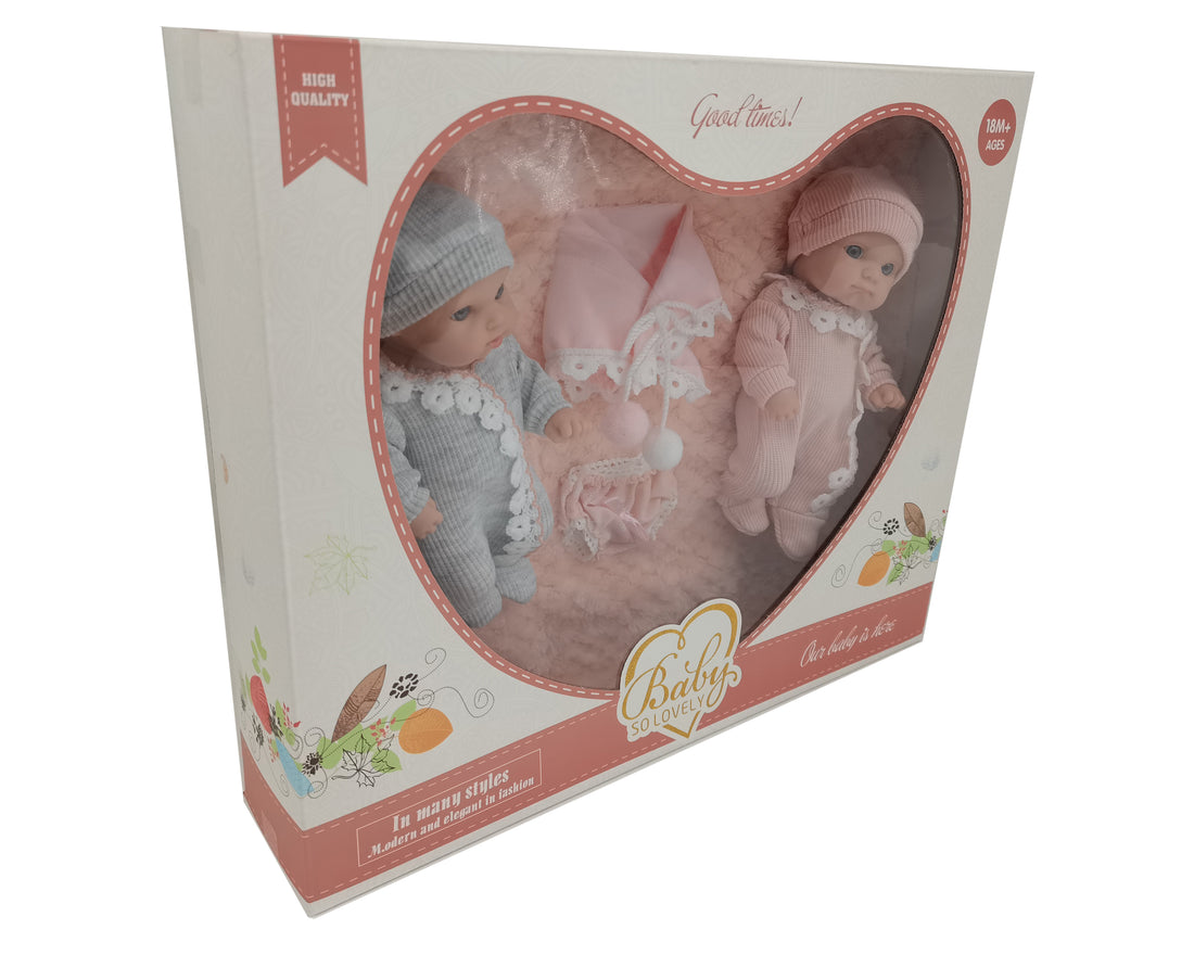 Baby Doll Set 8 inch newborn doll , 2pcs pack