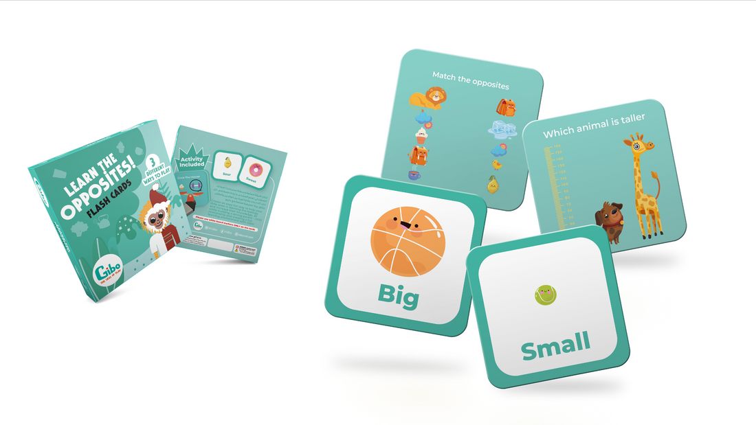 Gibo flash card learn the opposites