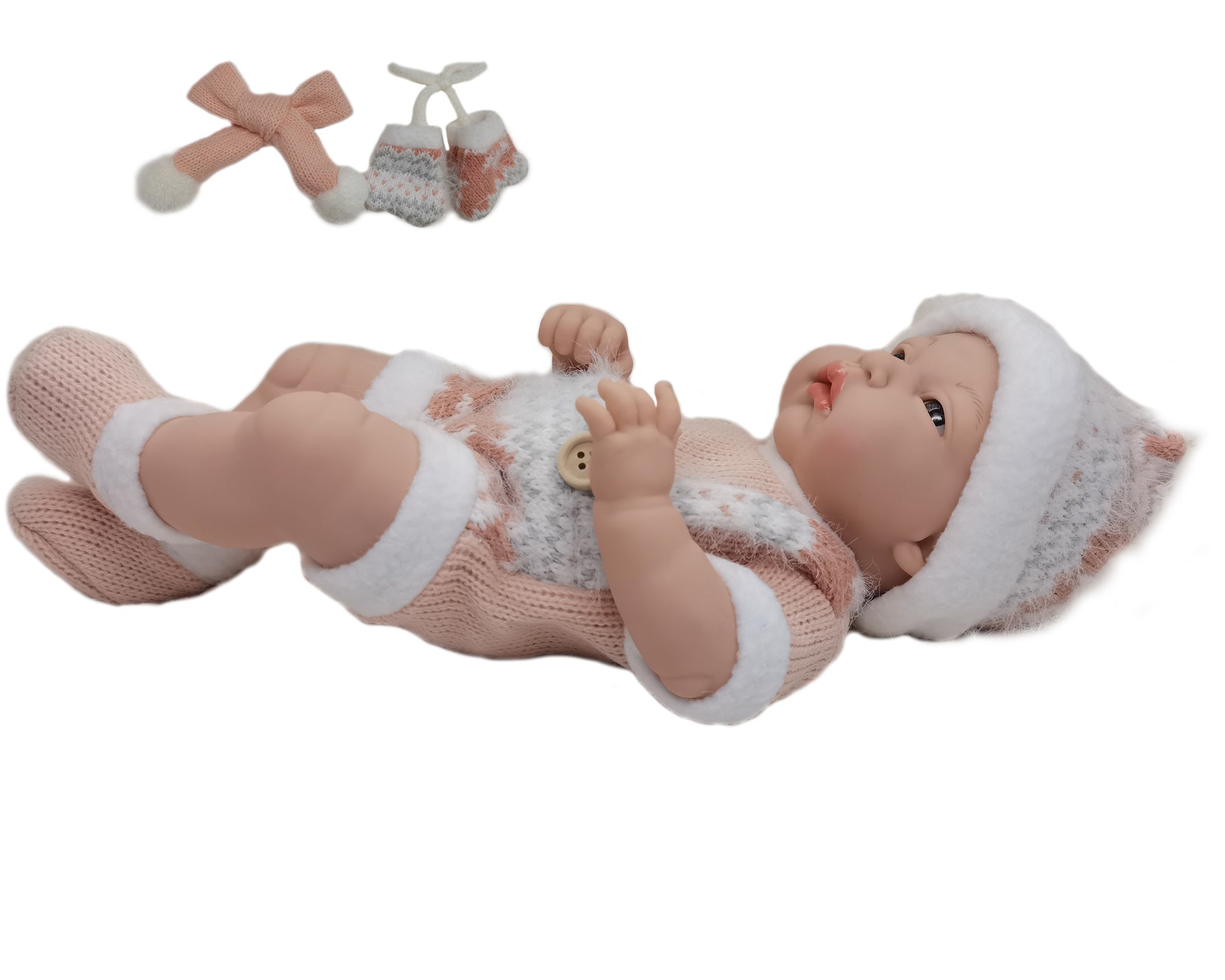 30CM baby doll with scarf/gloves (red)