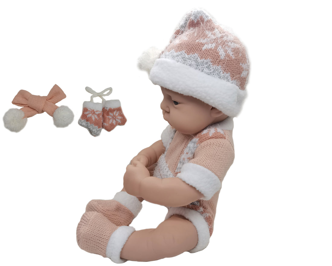 37.5cm bbay doll with scarf/gloves (red)