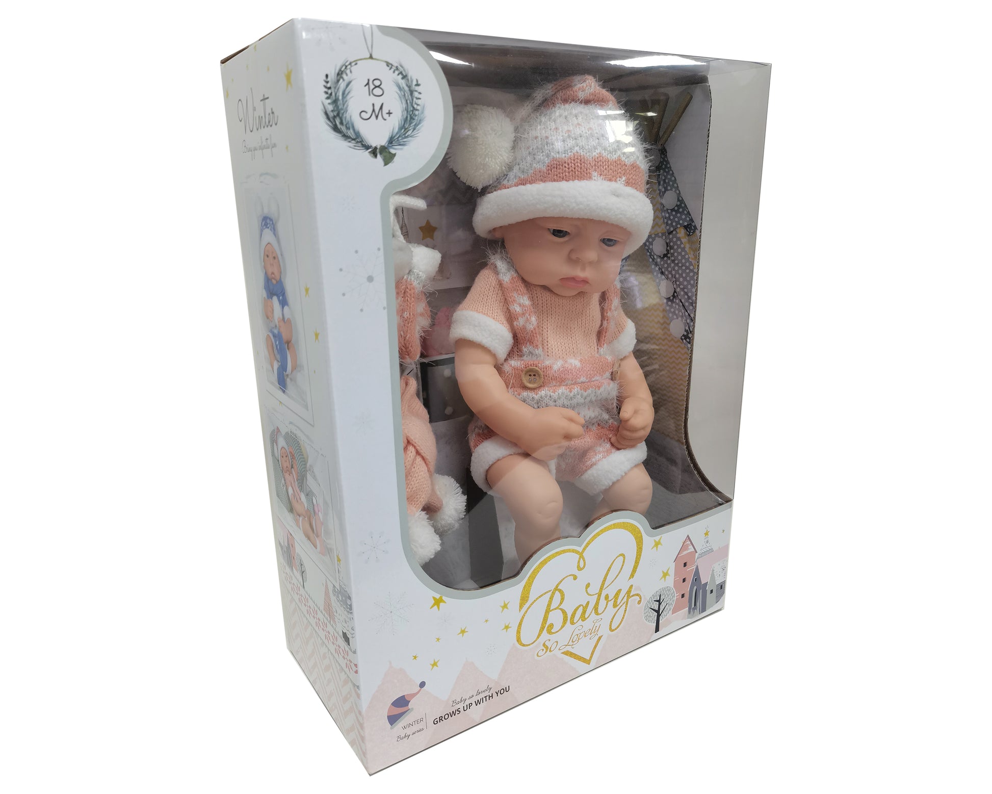 37.5cm bbay doll with scarf/gloves (red)