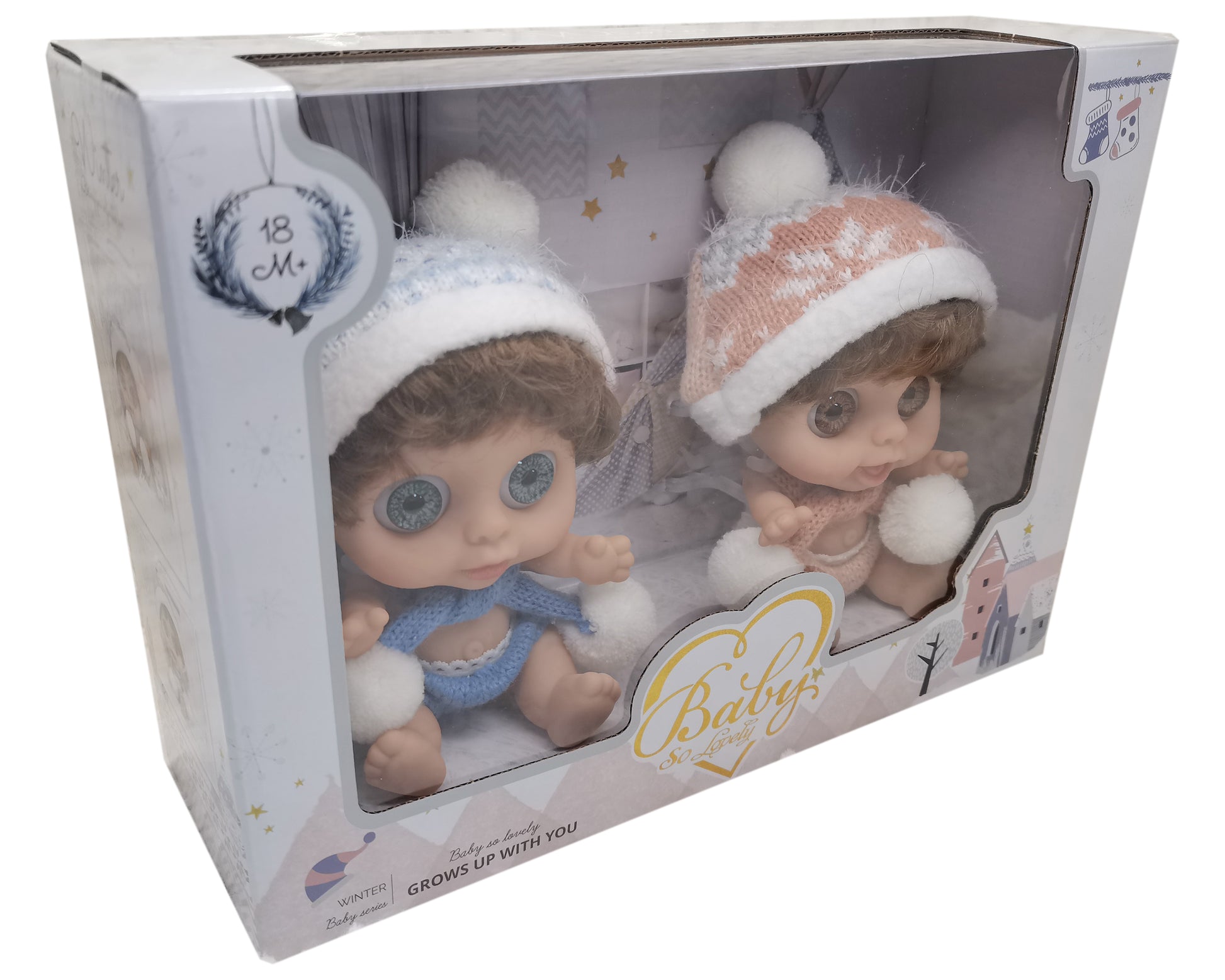 15cm baby doll with scarf