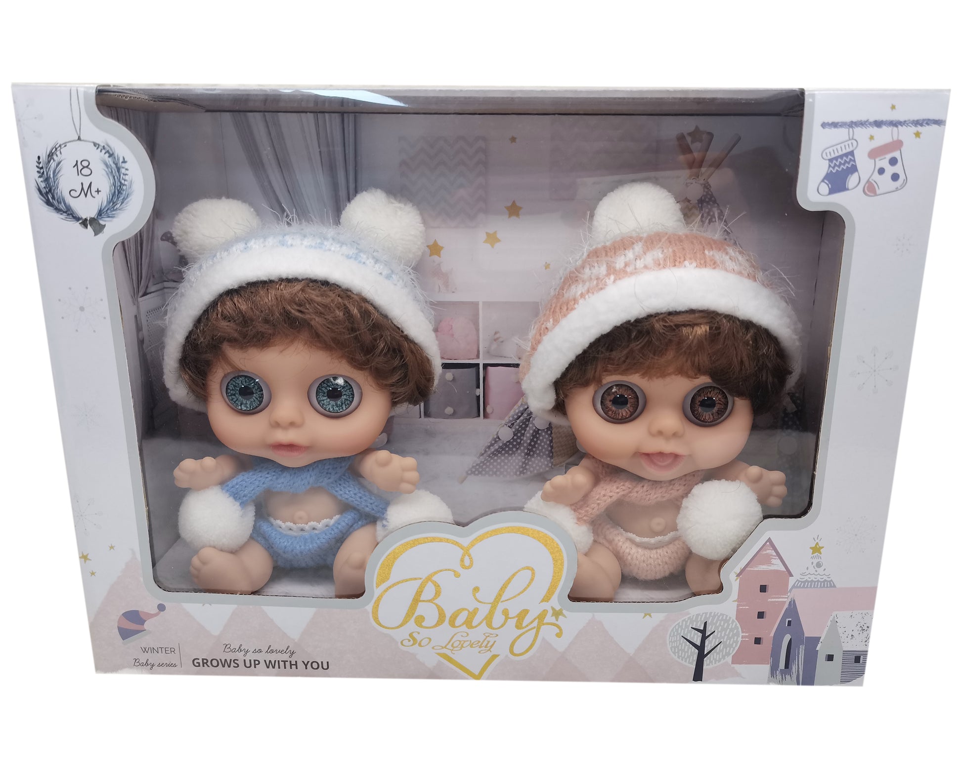 15cm baby doll with scarf