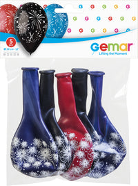FIREWORKS 5 PIECES BALLOONS 30 CM