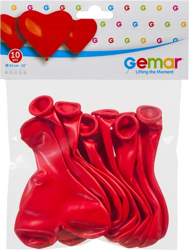 10PCS LATEX BALLONS RED HEART