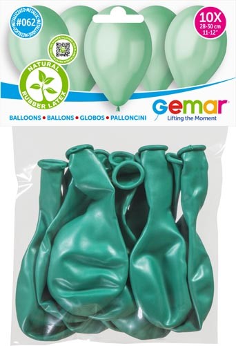 10 LATEX BALLOONS METALLIC ACǪUAMARINE