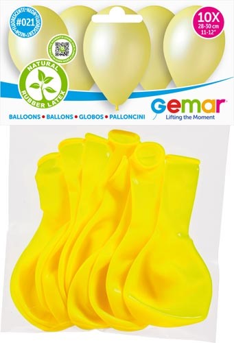10 LATEX BALLOONS YELLOW