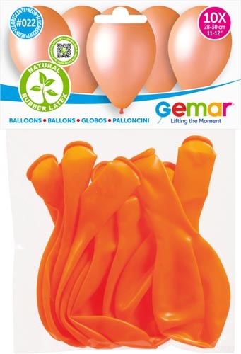 10 LATEX BALLOONS ORANGE