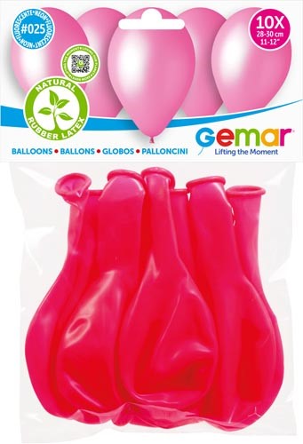 10 LATEX BALLOONS PINK