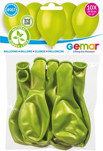 SHINY GREEN  BALLOONS 10 PCS