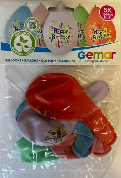 COLOURFUL BIRTHDAY BALLOONS 30 CM