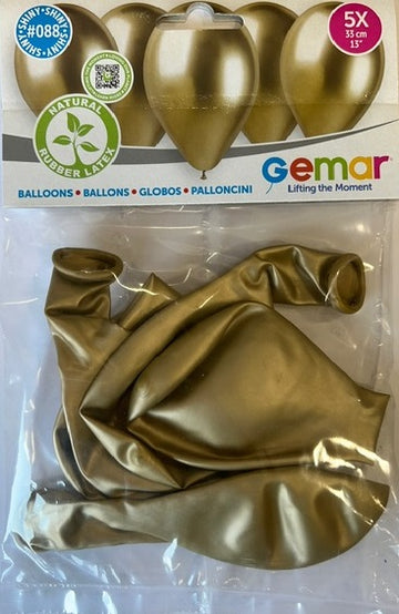 SHINY GOLD BALLOONS 33CM