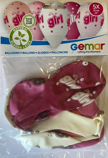 5 PCS IT'S A GIRL BUBBLES