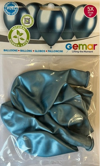 SHINY BLUE BALLOONS 33CM