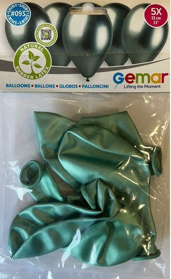 SHINY GREEN BALLOONS 33CM