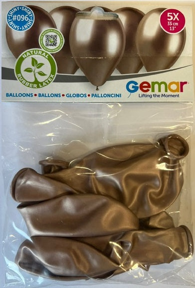 SHINY ROSE GOLD BALLOONS 5 PCS