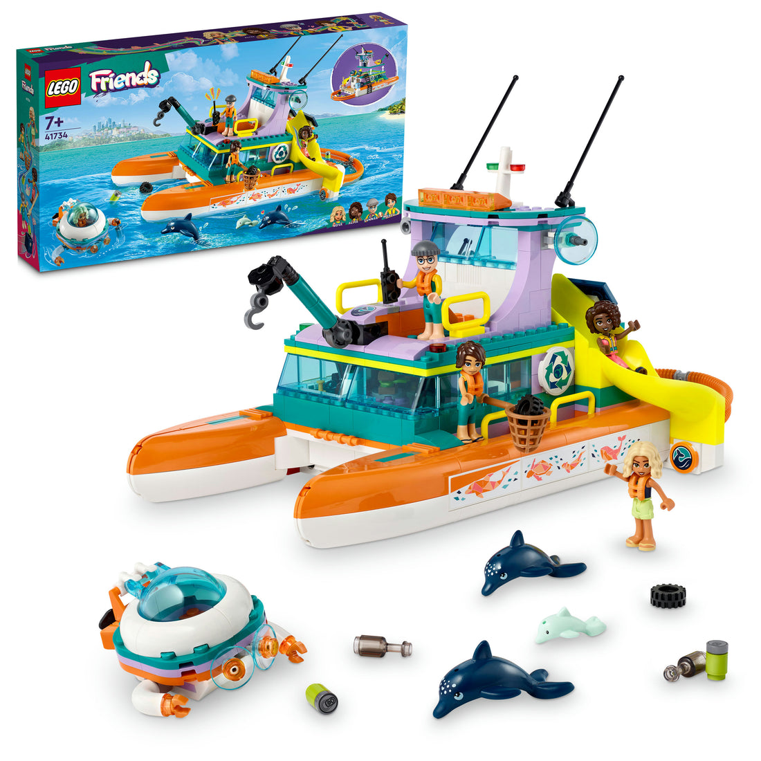 LEGO® Friends Sea Rescue Boat 41734 Building Toy Set (717 Pieces)