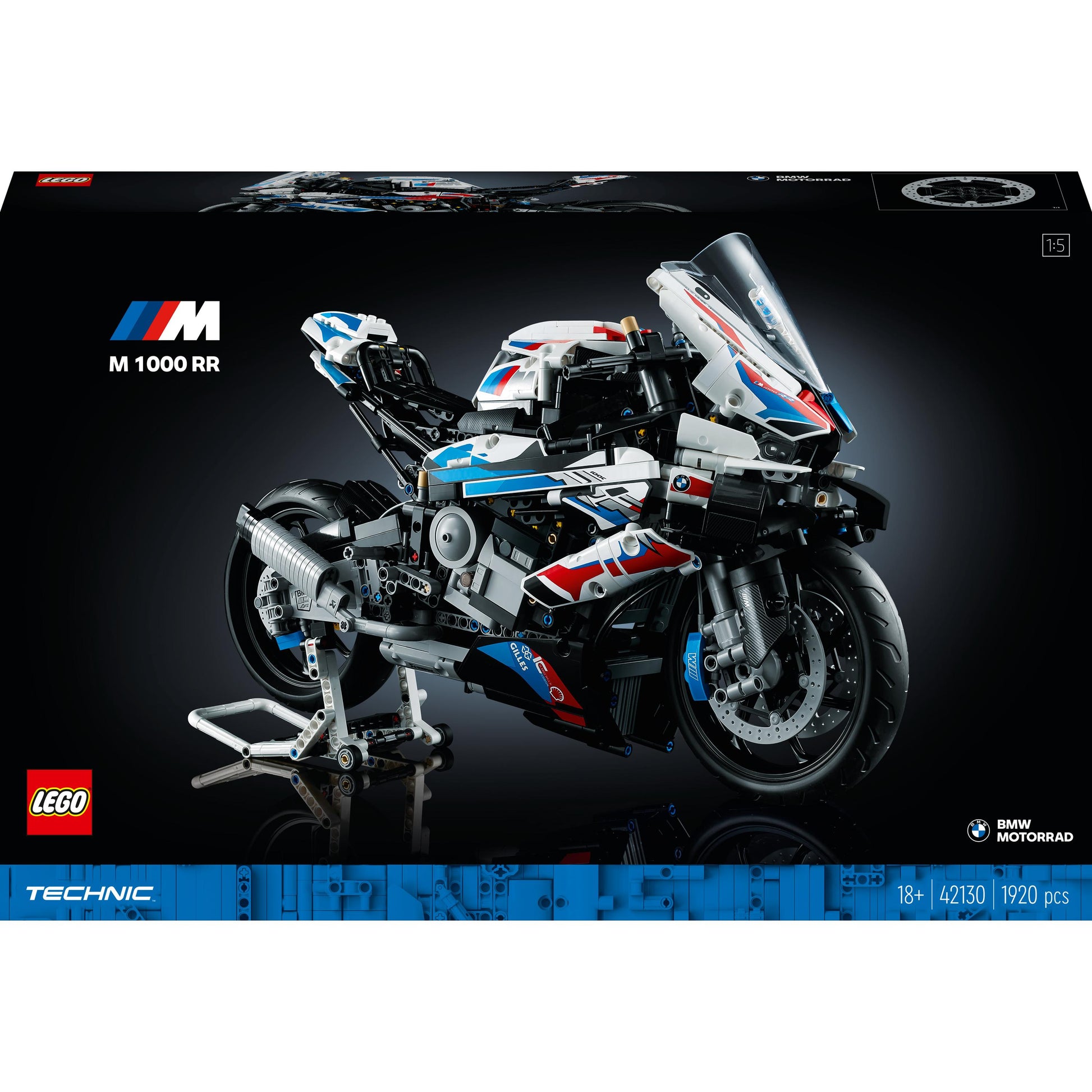 مجموعة نموذج الدراجة النارية BMW M 1000 RR من LEGO® Technic (1925 قطعة)