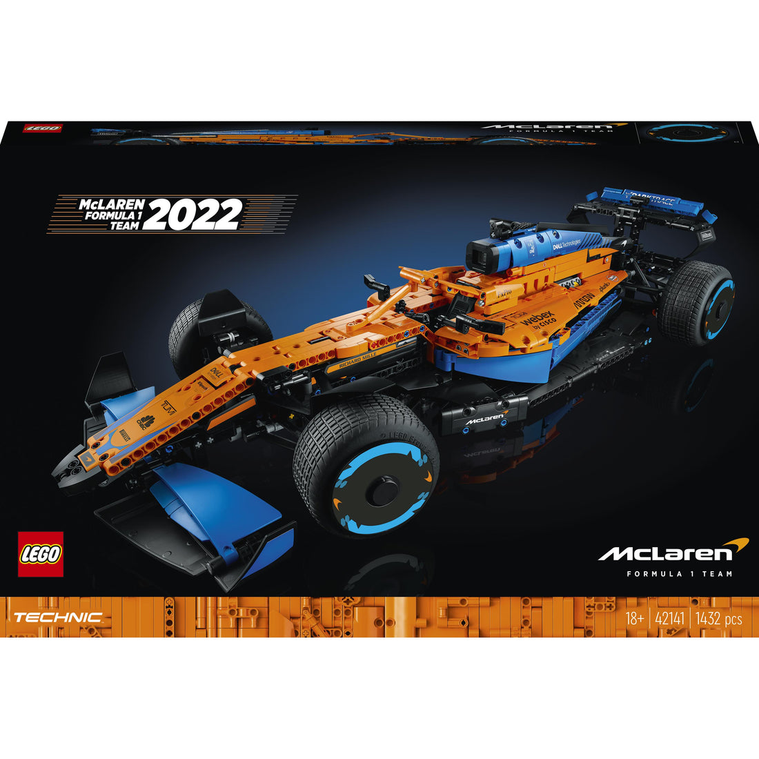 مجموعة نموذج سيارة سباقات ™McLaren Formula 1‏ 42141 من LEGO® Technic (1432 قطعة)