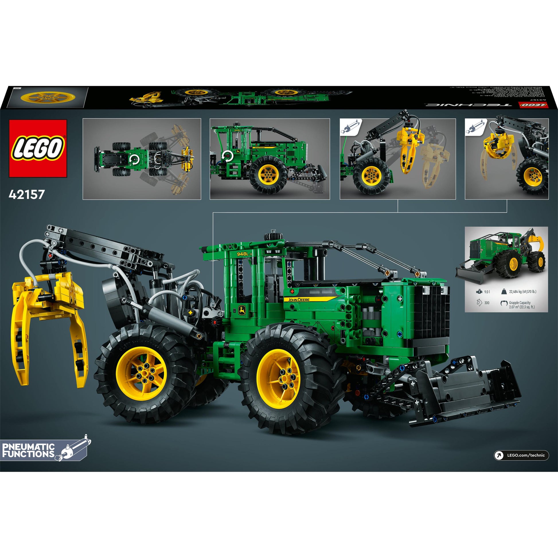 LEGO® Technic John Deere 948L-II Skidder 42157 Building Toy Set (1,492 Pieces)