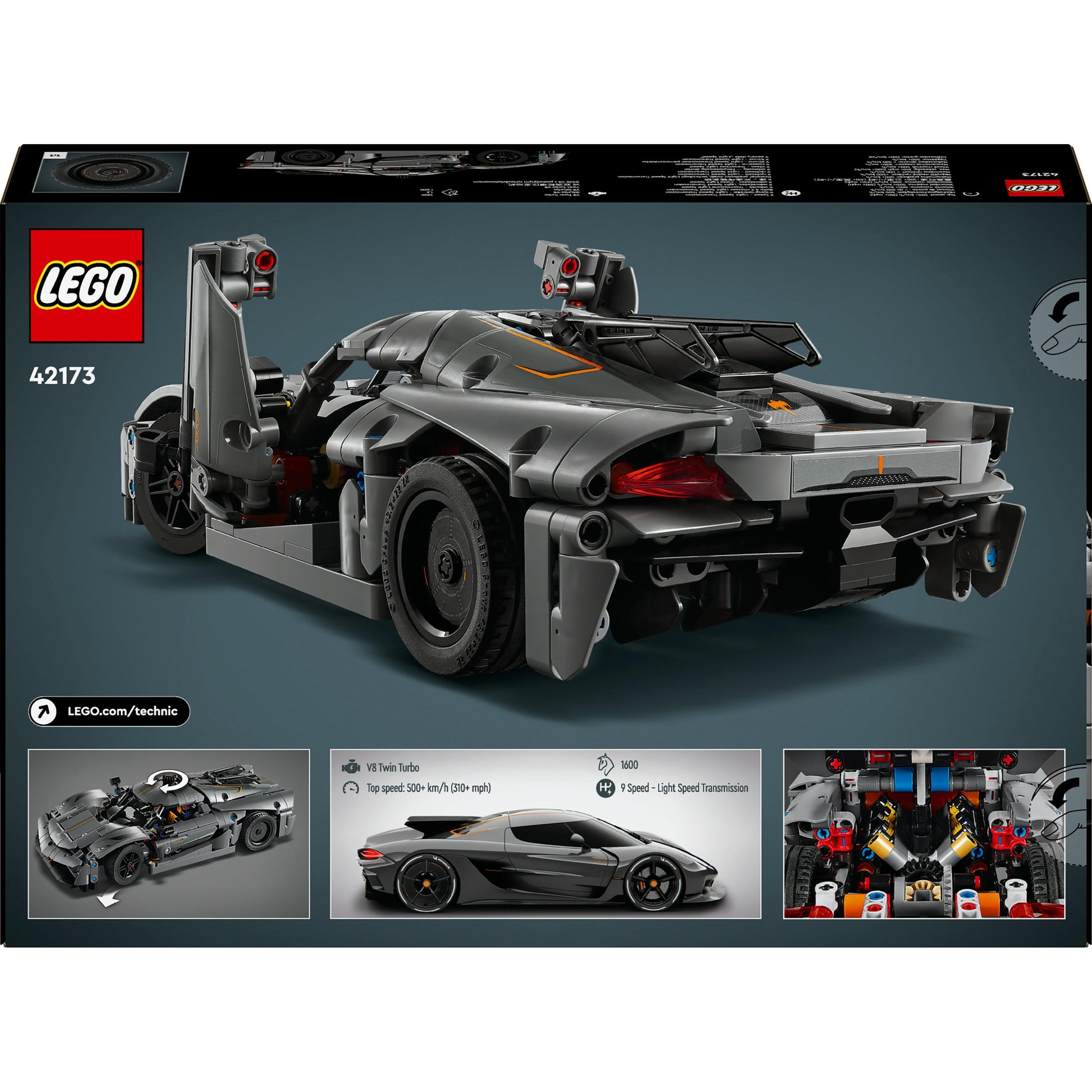 LEGO® Technic Koenigsegg Jesko Absolut Grey Hypercar 42173