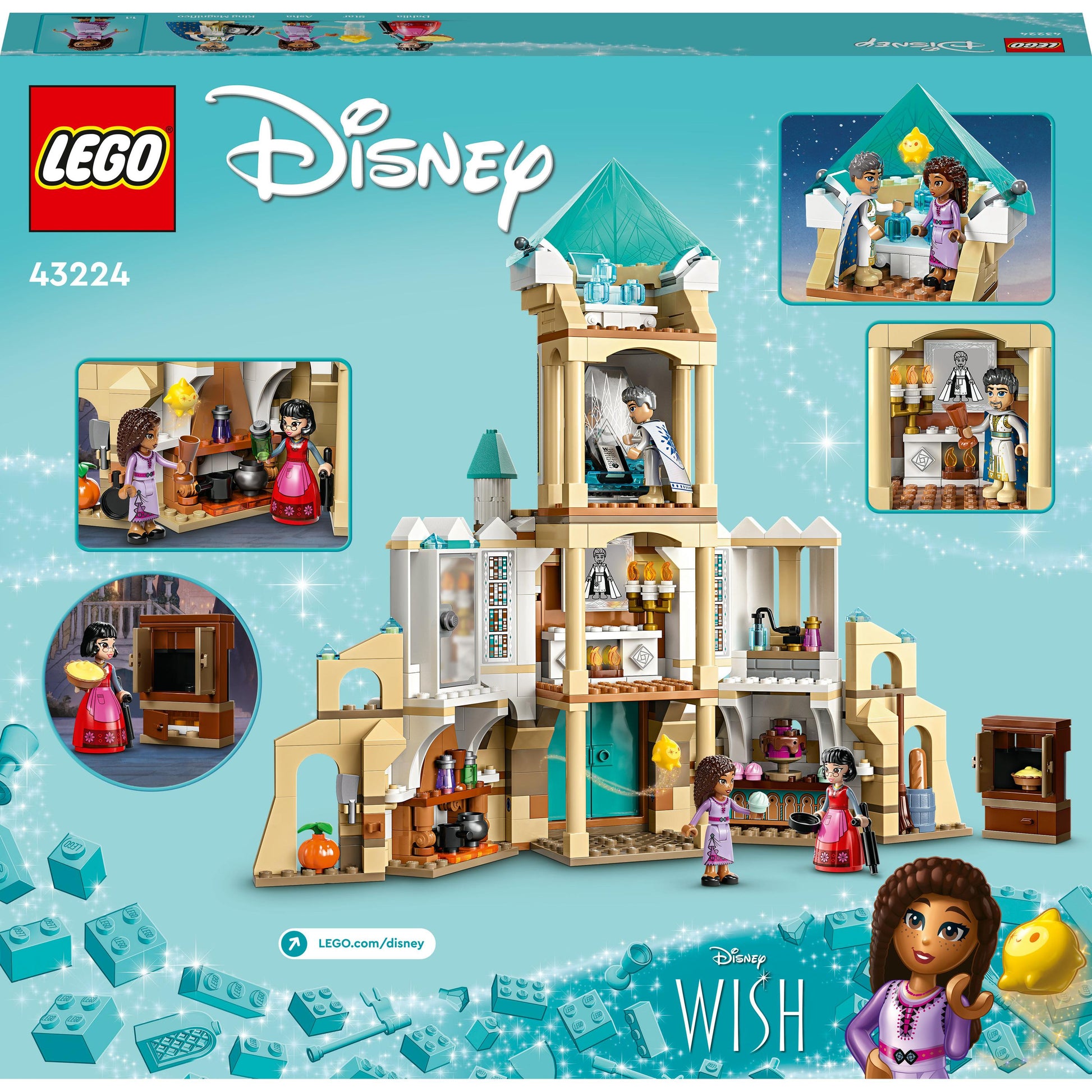 LEGO® _ Disney King Magnifico’s Castle 43224 Building Toy Set (613 Pieces)