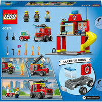 LEGO® City Fire Station and Fire Engine 60375 Building Toy Set (153 Pieces)