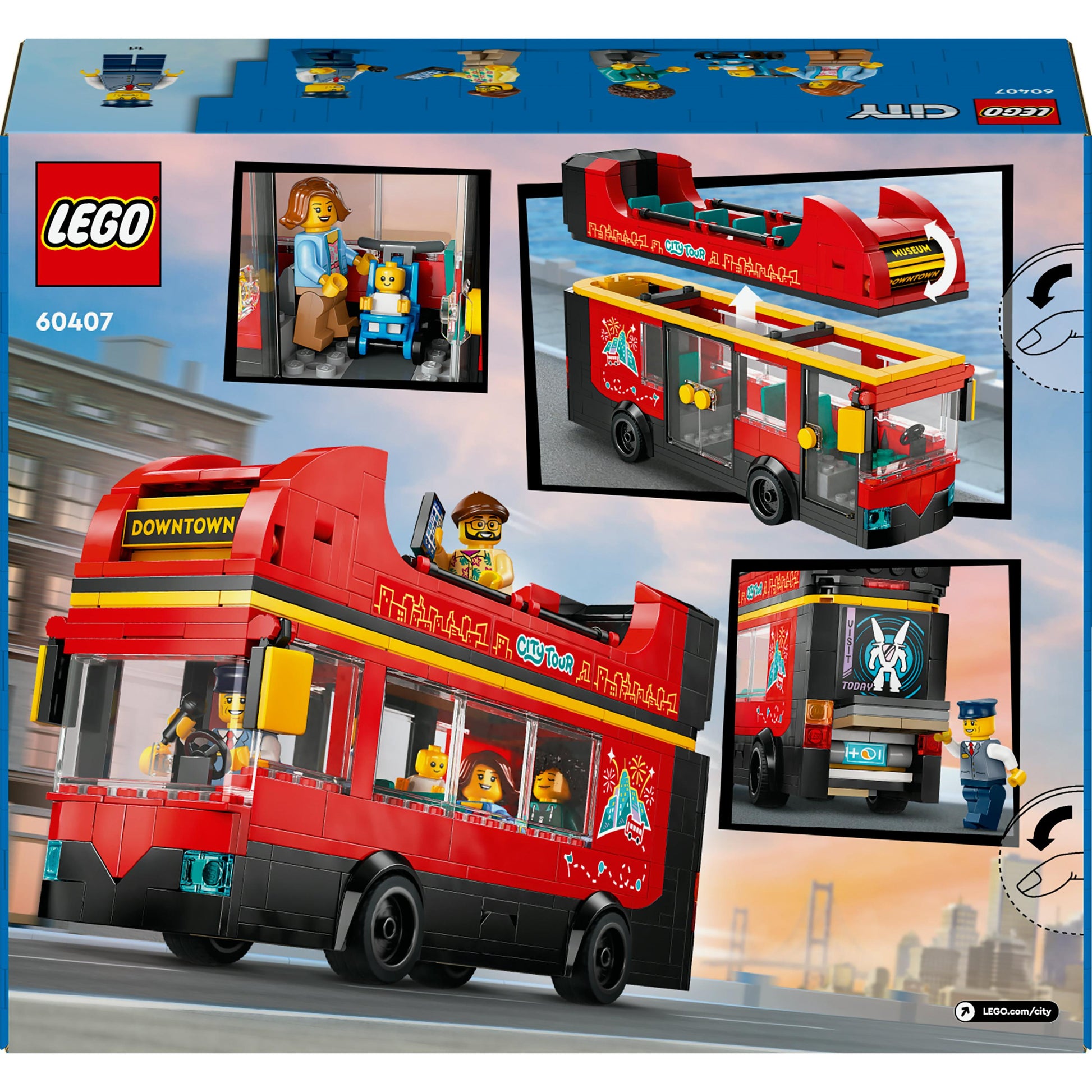 LEGO® City Red Double-Decker Sightseeing Bus Toy 60407