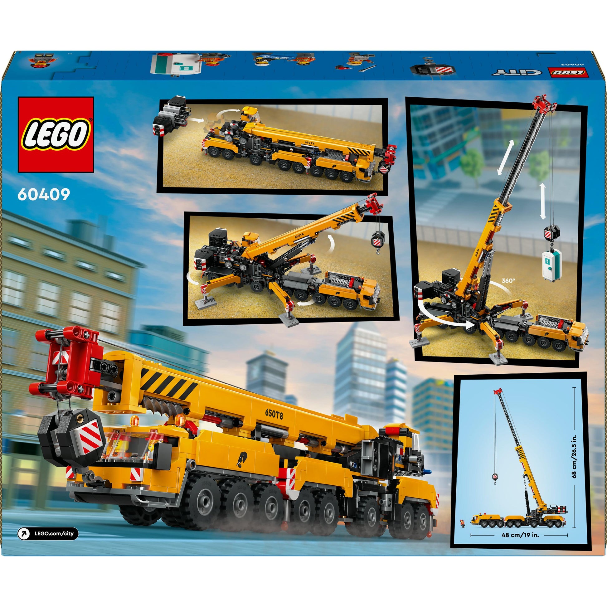 LEGO® City Yellow Mobile Construction Crane Toy Set 60409