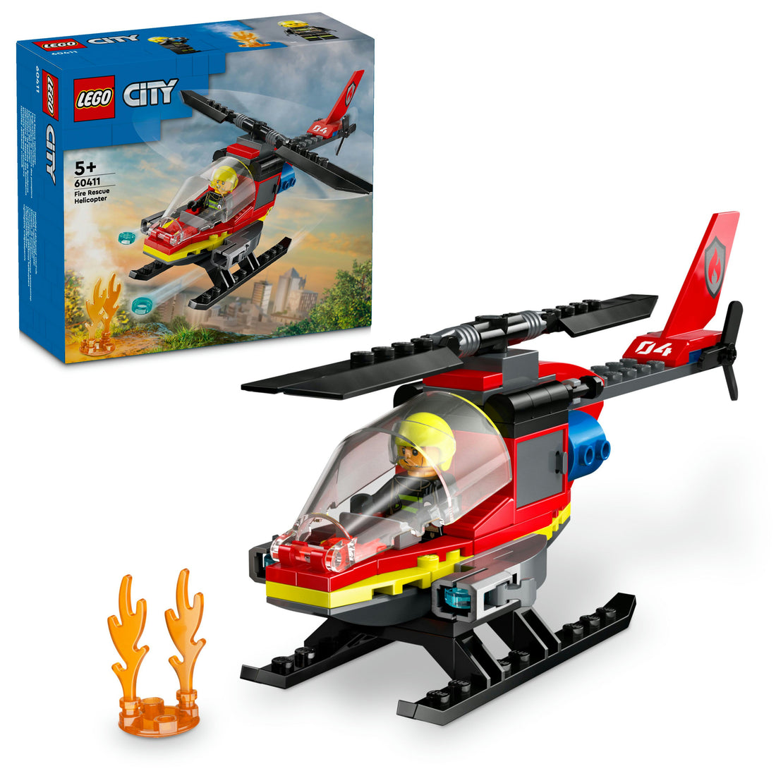 LEGO® City Fire Rescue Helicopter Building Set 60411