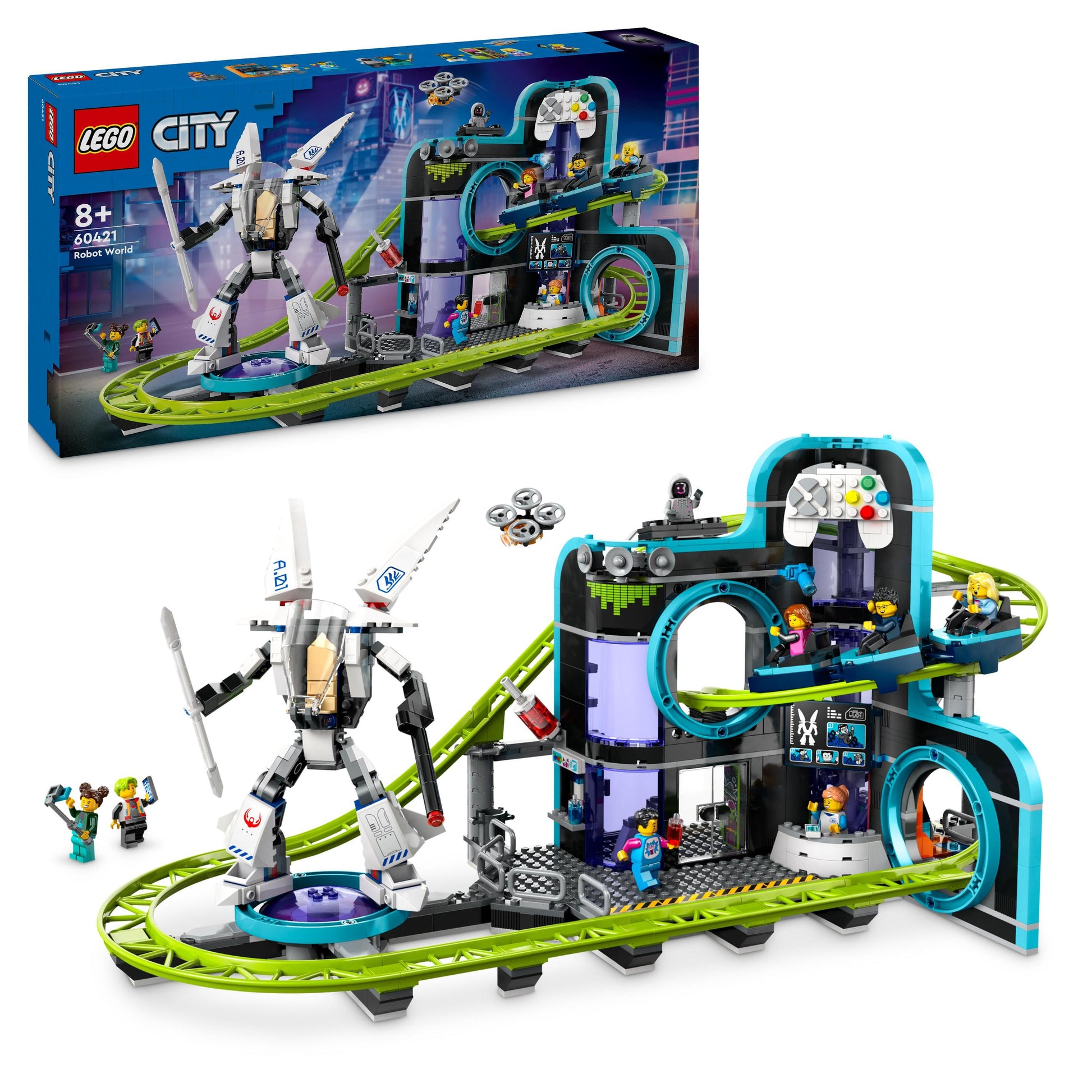 LEGO® City Robot World Roller-Coaster Park Toy 60421