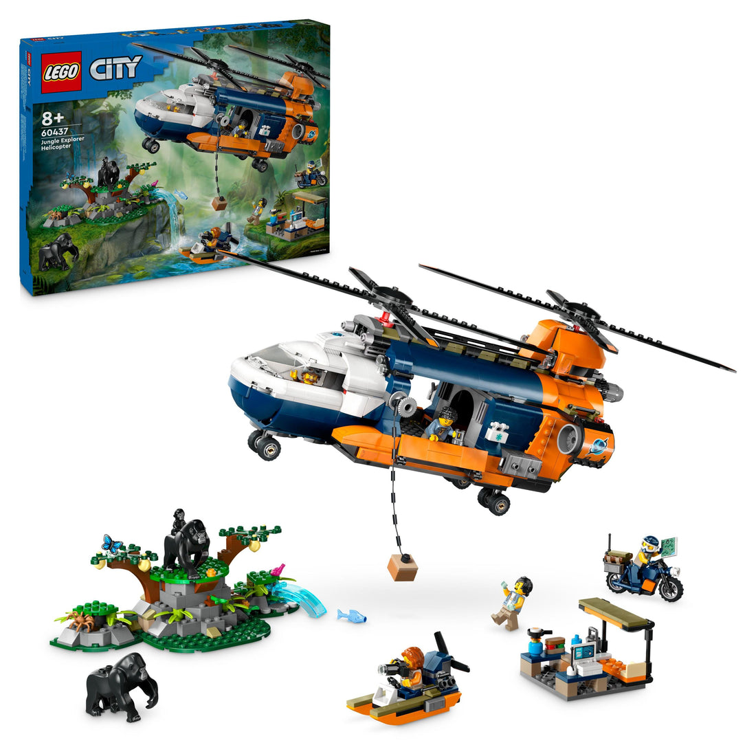 LEGO® City Jungle Explorer Helicopter at Base Camp Set 60437