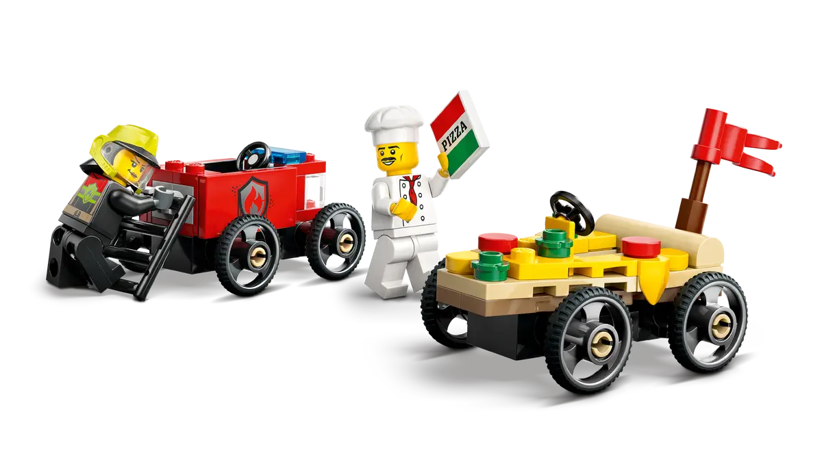 LEGO 60458 Pizza vs. Fire Truck Race Car Pack