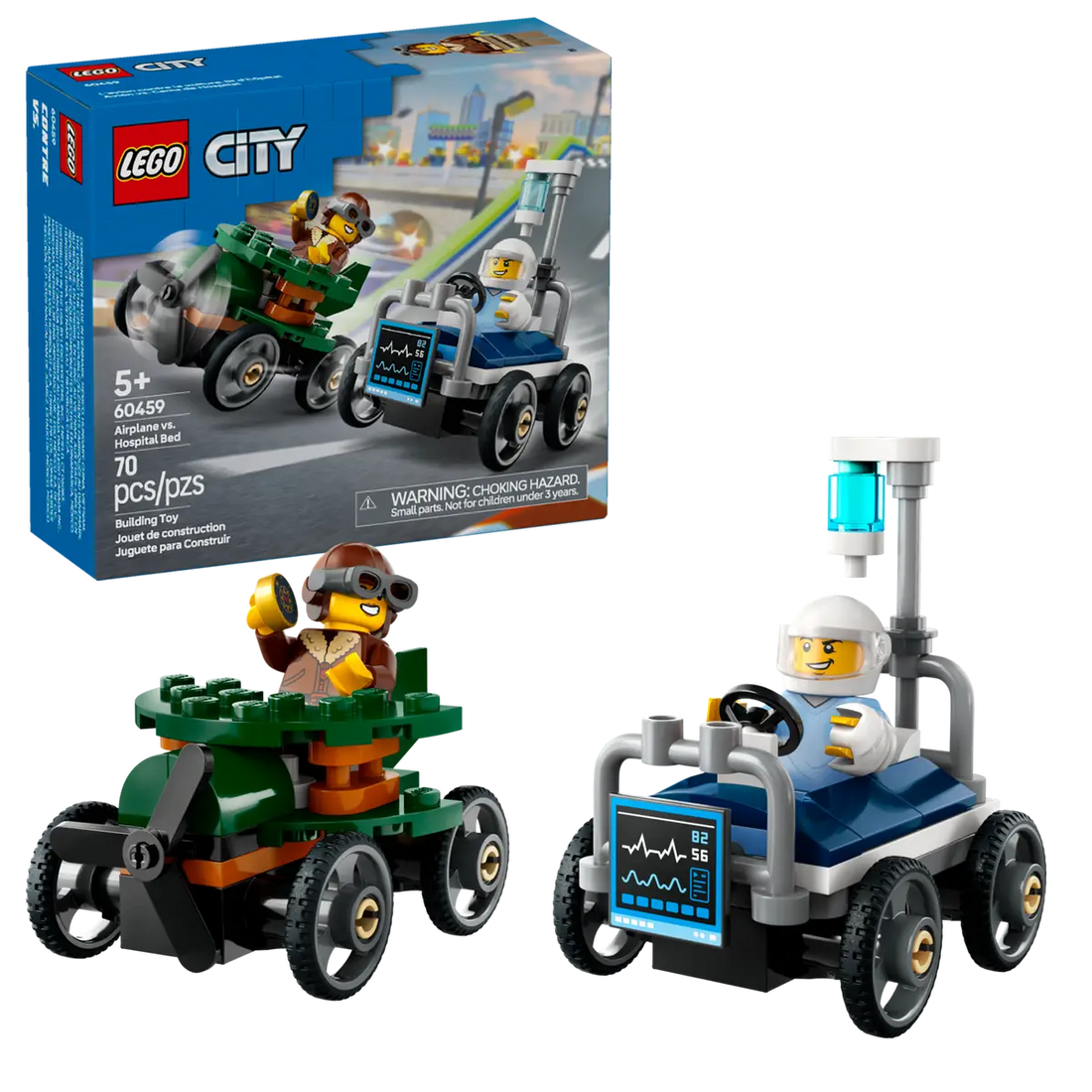 LEGO 60459 Airplane vs. Hospital Bed Race Car Pack