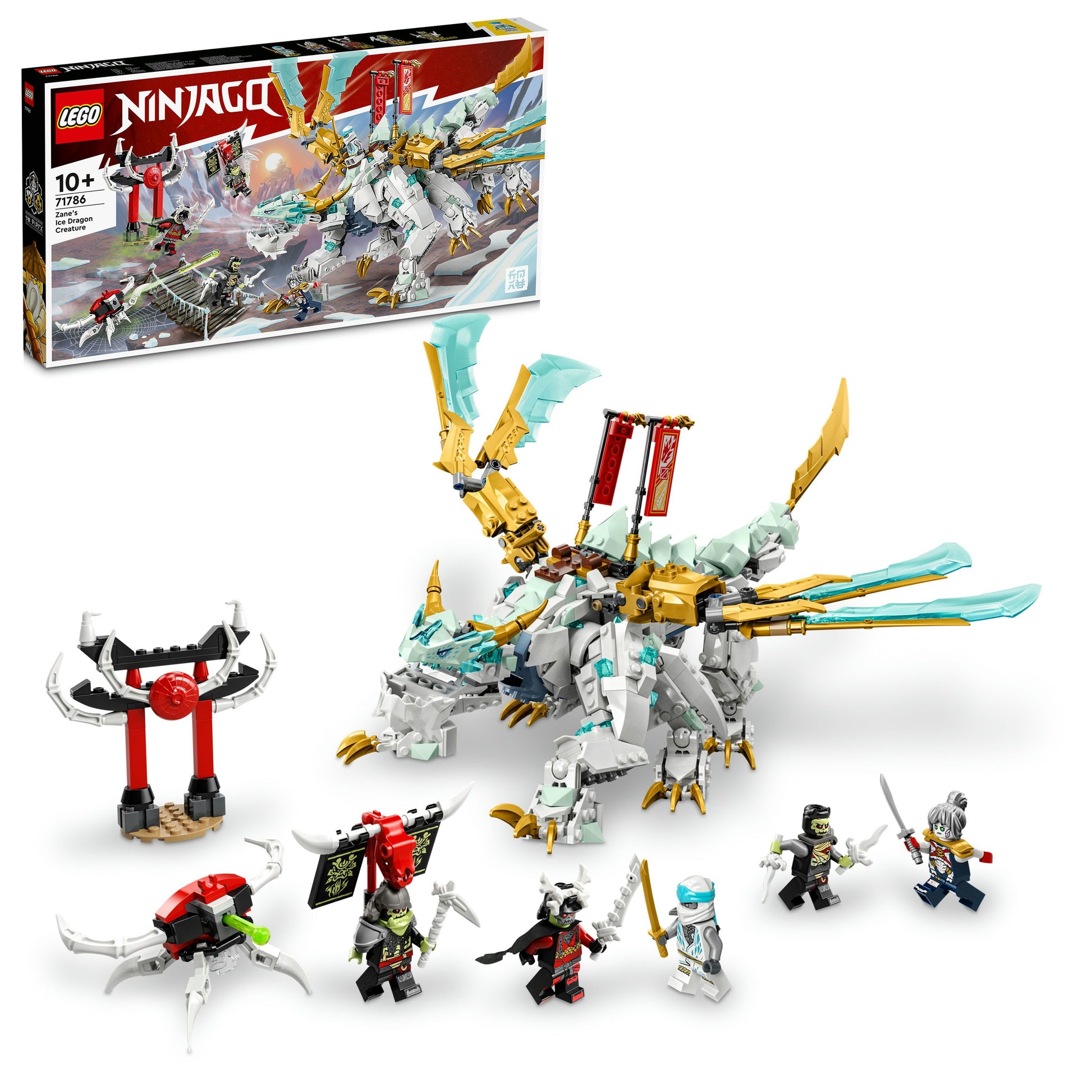 LEGO® NINJAGO® Zane’s Ice Dragon Creature 71786 Building Toy Set (973 Pieces)