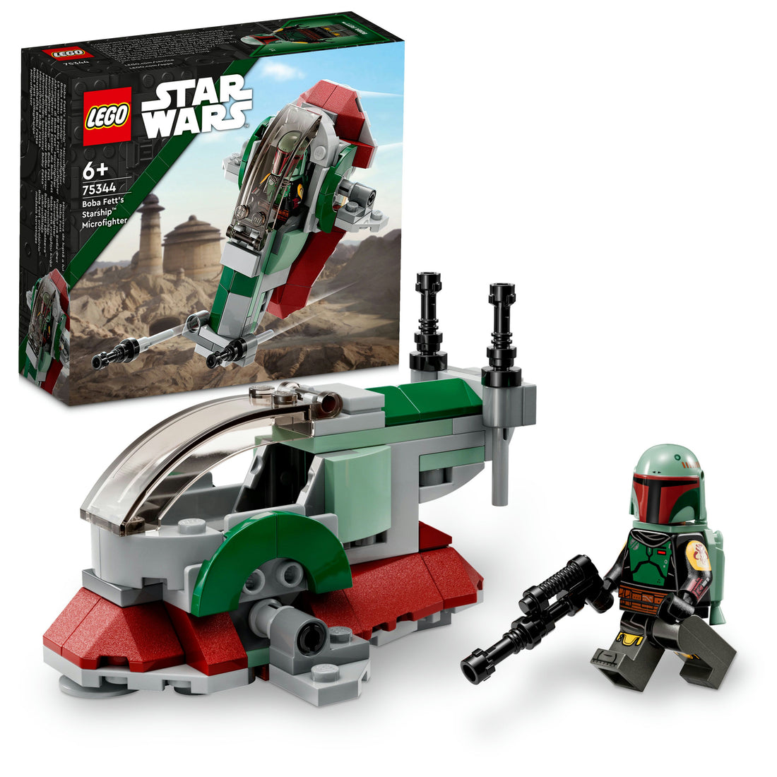 LEGO® Star Wars™ Boba Fett's Starship™ Microfighter 75344 Building Toy Set (85 Pcs)