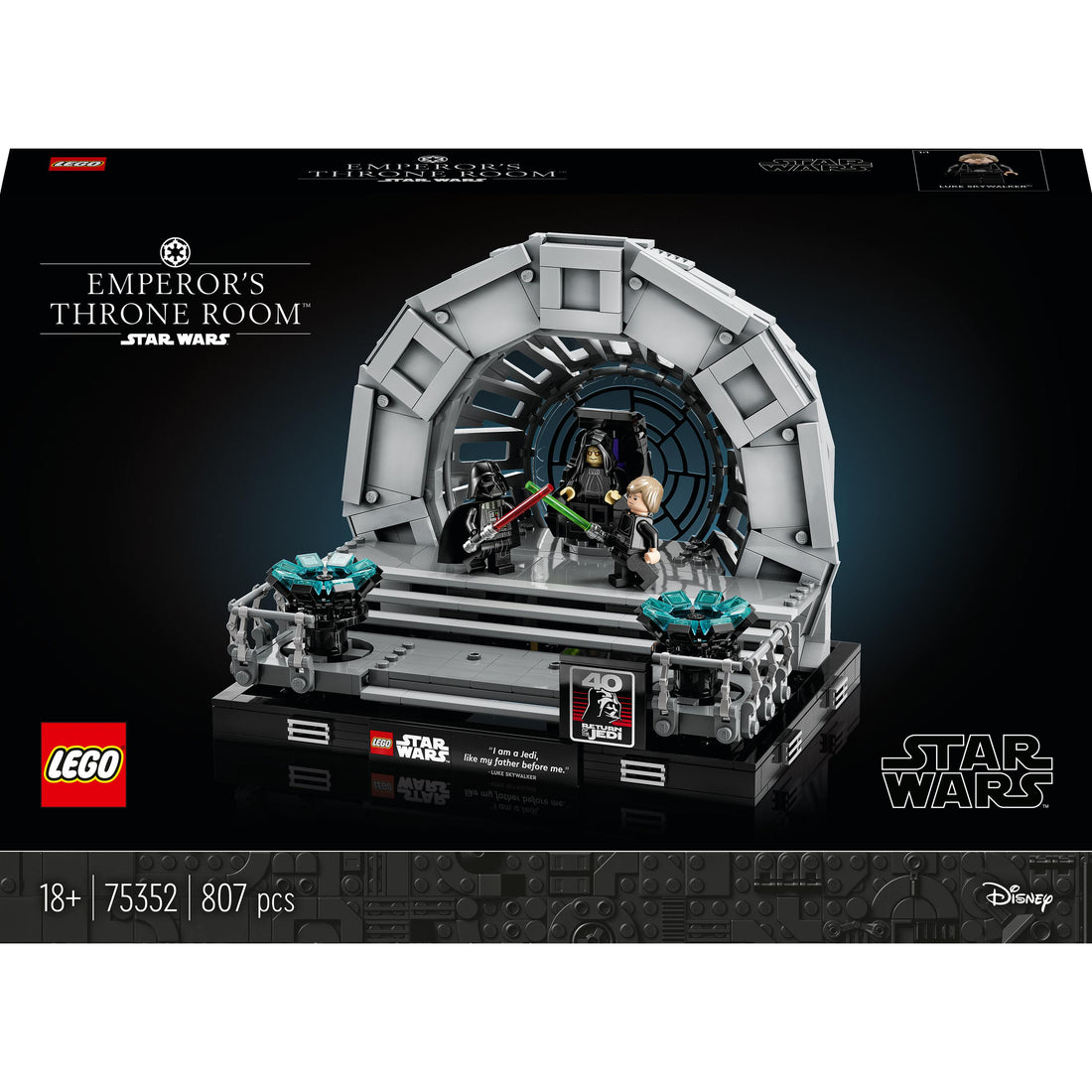 مجموعة بناء ديوراما غرفة عرش الإمبراطور™ 75352 من LEGO® Star Wars™‎ (807 قطعة)