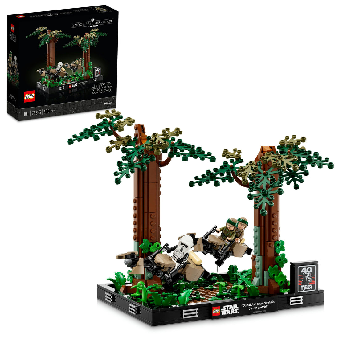 مجموعة بناء ديوراما مطاردة الدراجات السريعة في إندور™ 75353 من LEGO® Star Wars™‎ (608 قطعة)