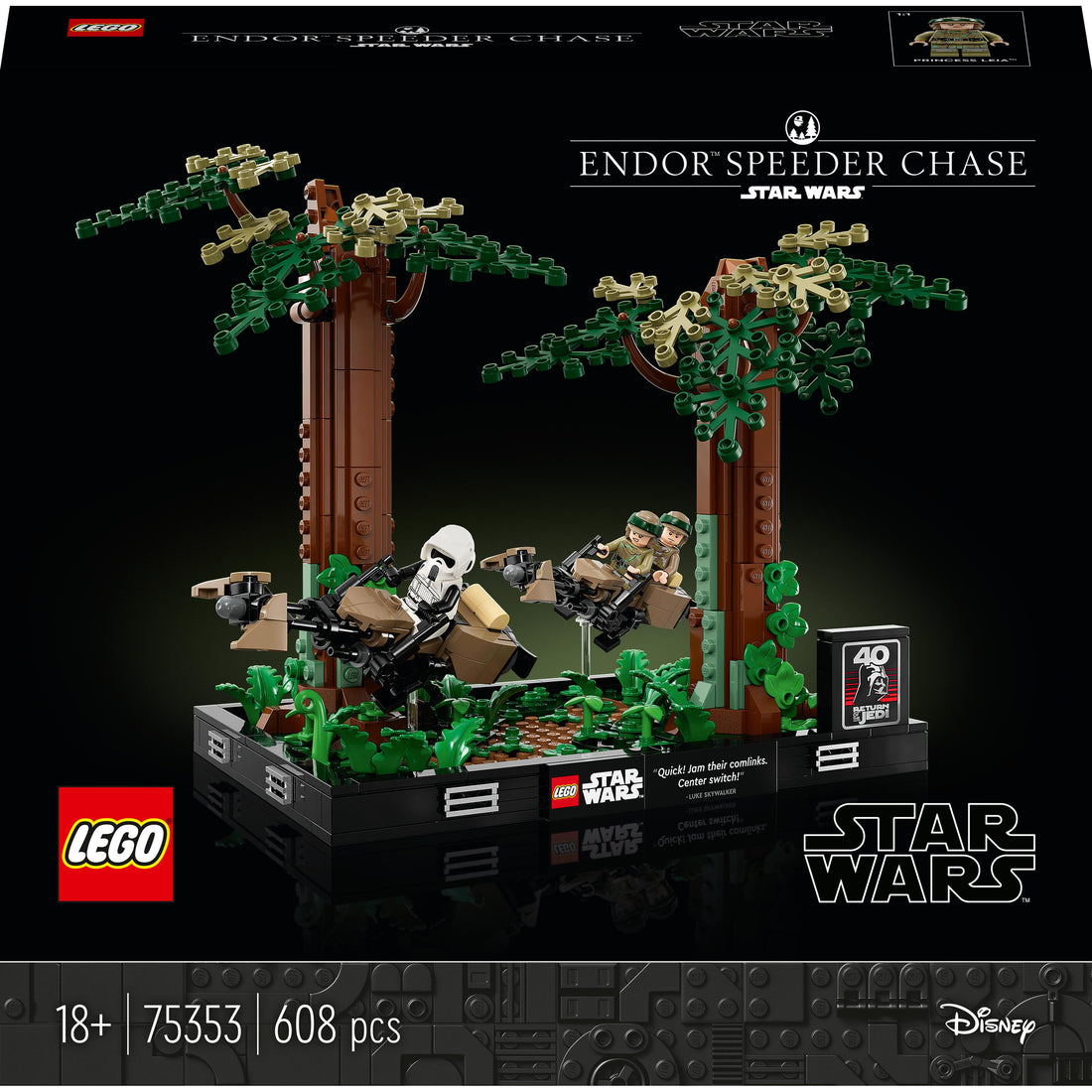 مجموعة بناء ديوراما مطاردة الدراجات السريعة في إندور™ 75353 من LEGO® Star Wars™‎ (608 قطعة)