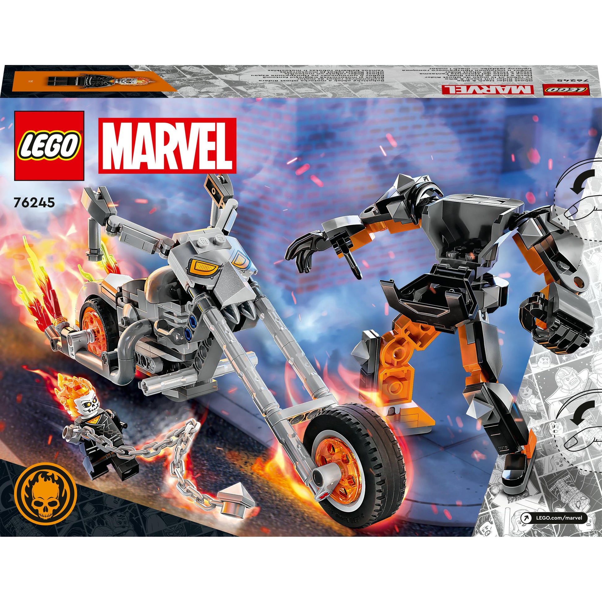 LEGO® Marvel Ghost Rider Mech & Bike 76245 Building Toy Set (264 Pieces)