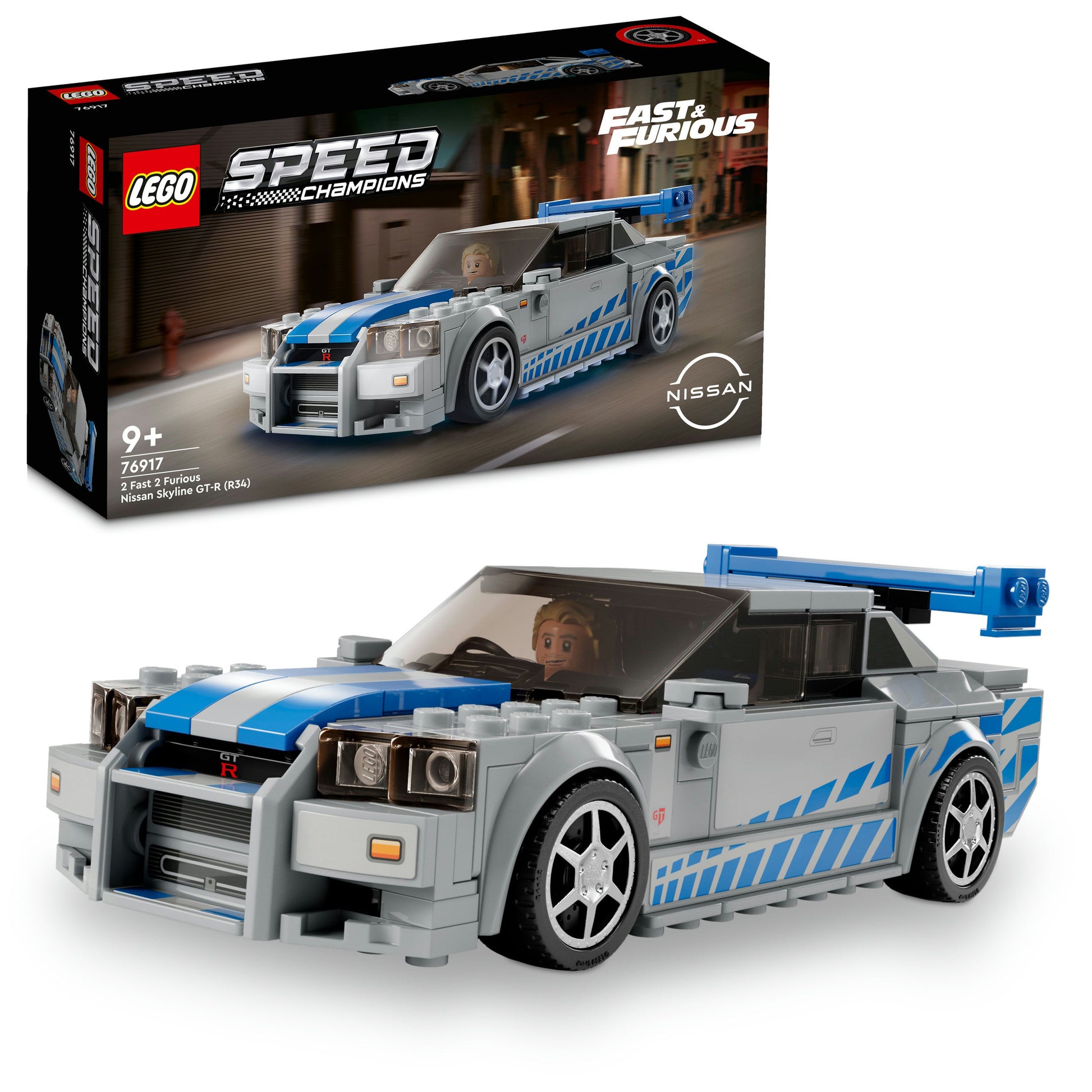 LEGO® Speed Champions 2 Fast 2 Furious Nissan Skyline GT-R (R34) 76917 (319 Pieces)