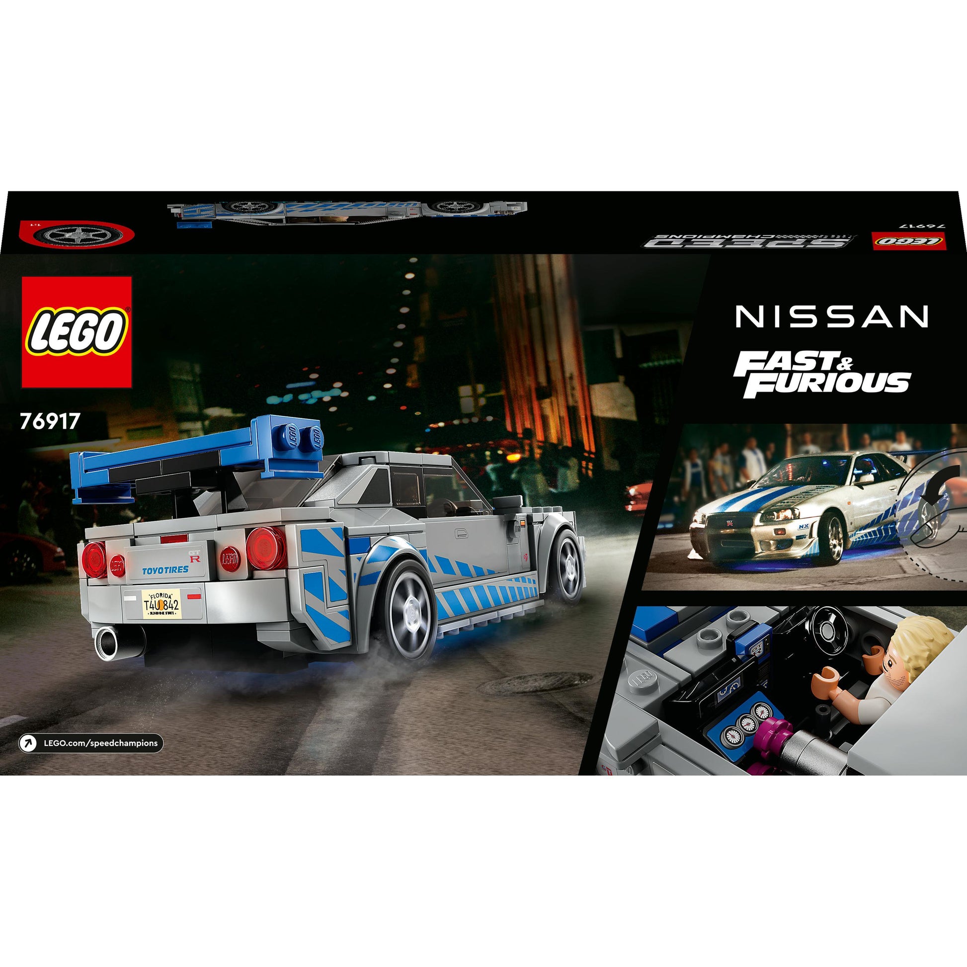 LEGO® Speed Champions 2 Fast 2 Furious Nissan Skyline GT-R (R34) 76917 (319 Pieces)