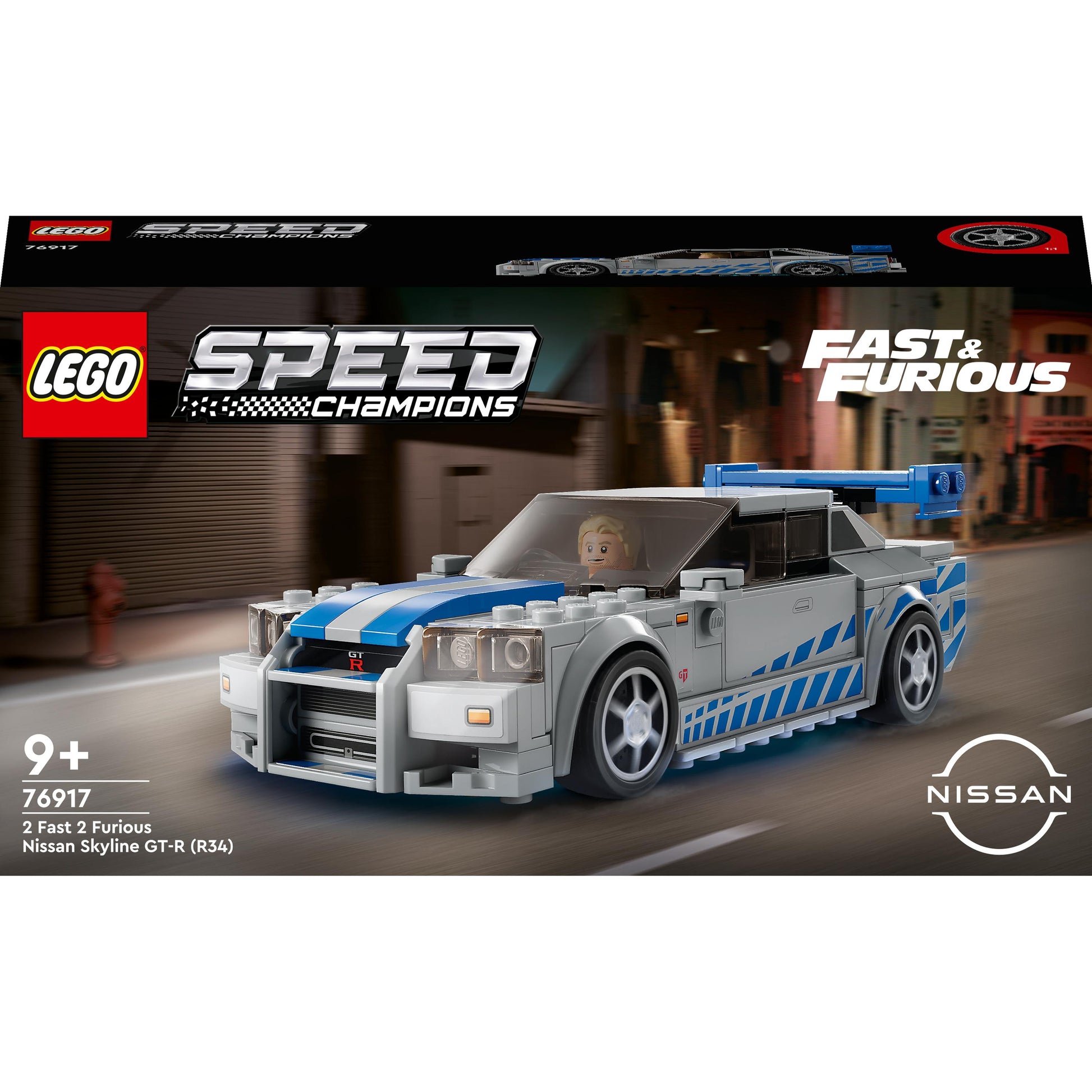 LEGO® Speed Champions 2 Fast 2 Furious Nissan Skyline GT-R (R34) 76917 (319 Pieces)