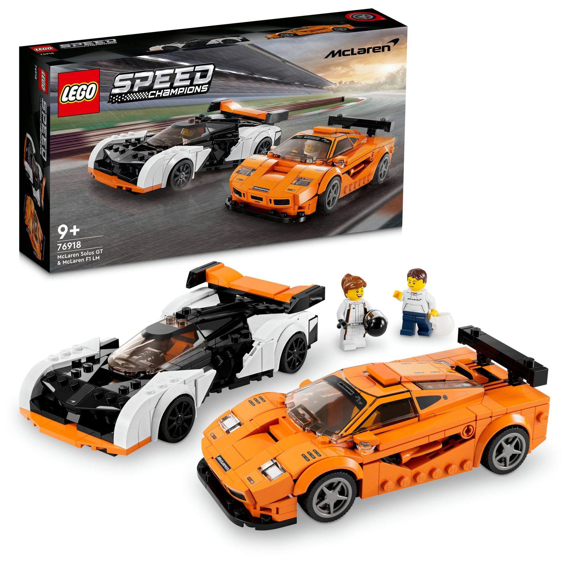 LEGO® Speed Champions McLaren Solus GT & McLaren F1 LM 76918 Building Toy Set (581 Pieces)